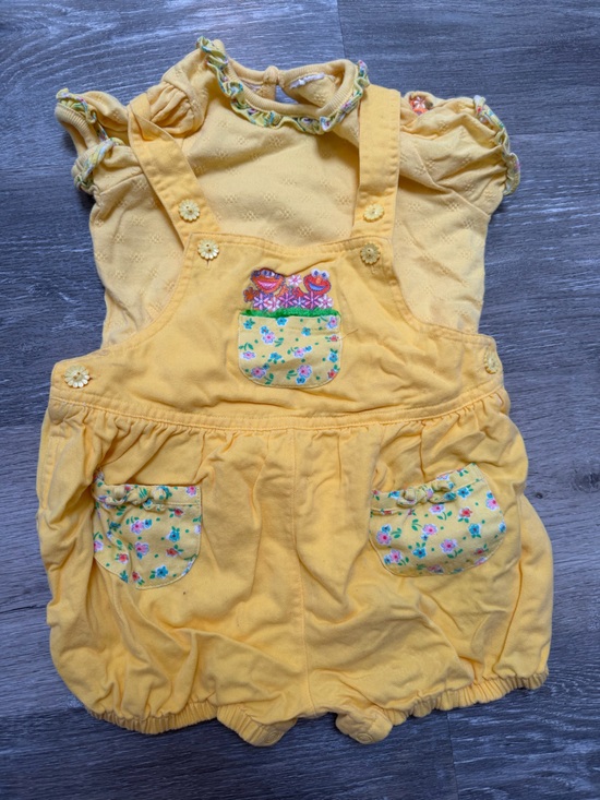 Sesame Street Other - Sesame Street Yellow Floral-Patch Overalls
